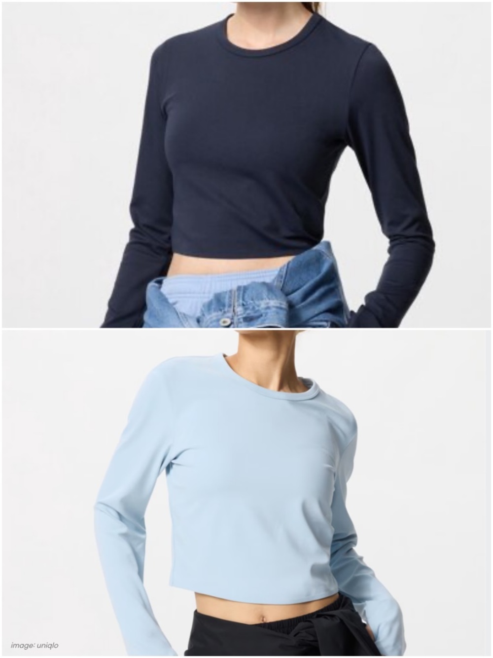 A Set of UNIQLO AIRism Soft Cropped T-Shirts (NWOT)